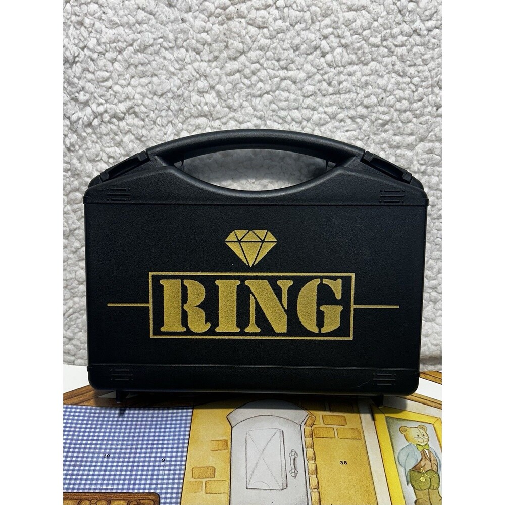 Ring Security Wedding Ring Bearer Briefcase Box Black Gold With Foam Inserts